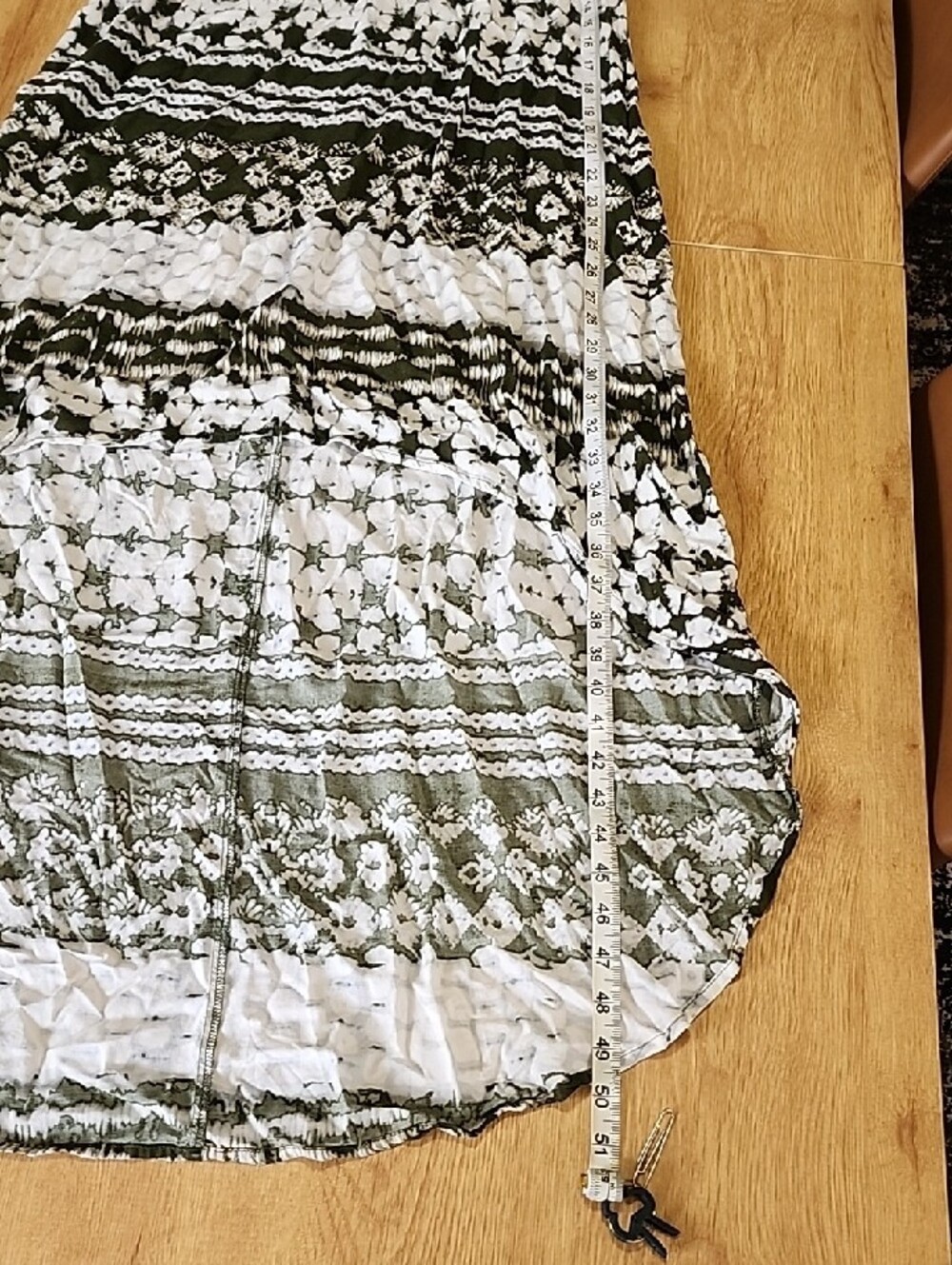 Merona Olive Green and White Printed High-Low Dress - Picture 3 of 7